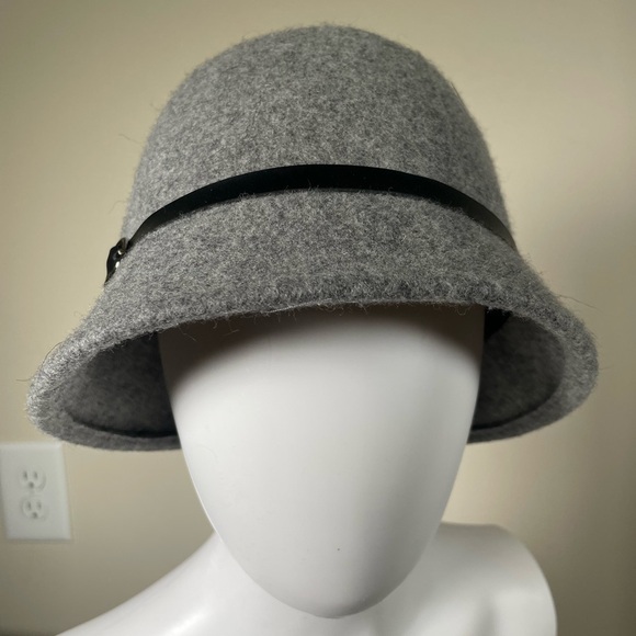 SCALA Bucket Cloche HAT Felt Grey 100% Wool Chic City One Size Boho